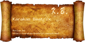 Karakas Beatrix névjegykártya