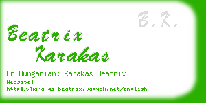 beatrix karakas business card
